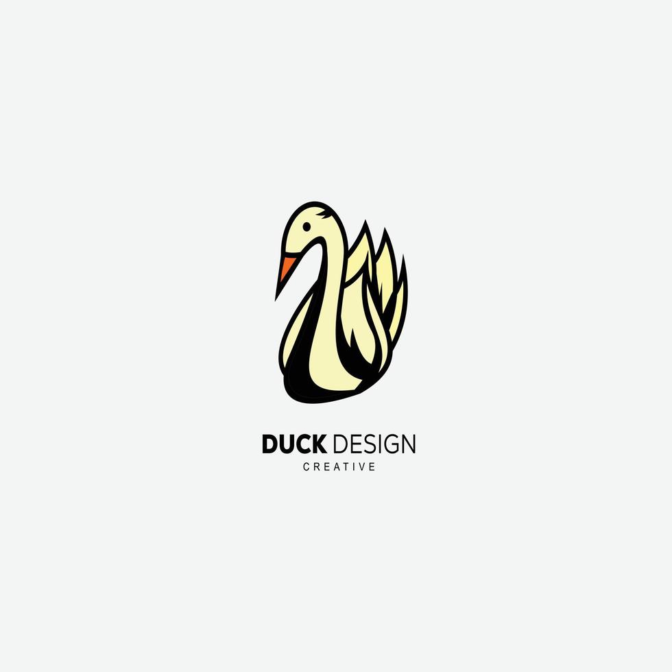 duck logo design mascot illustration vector