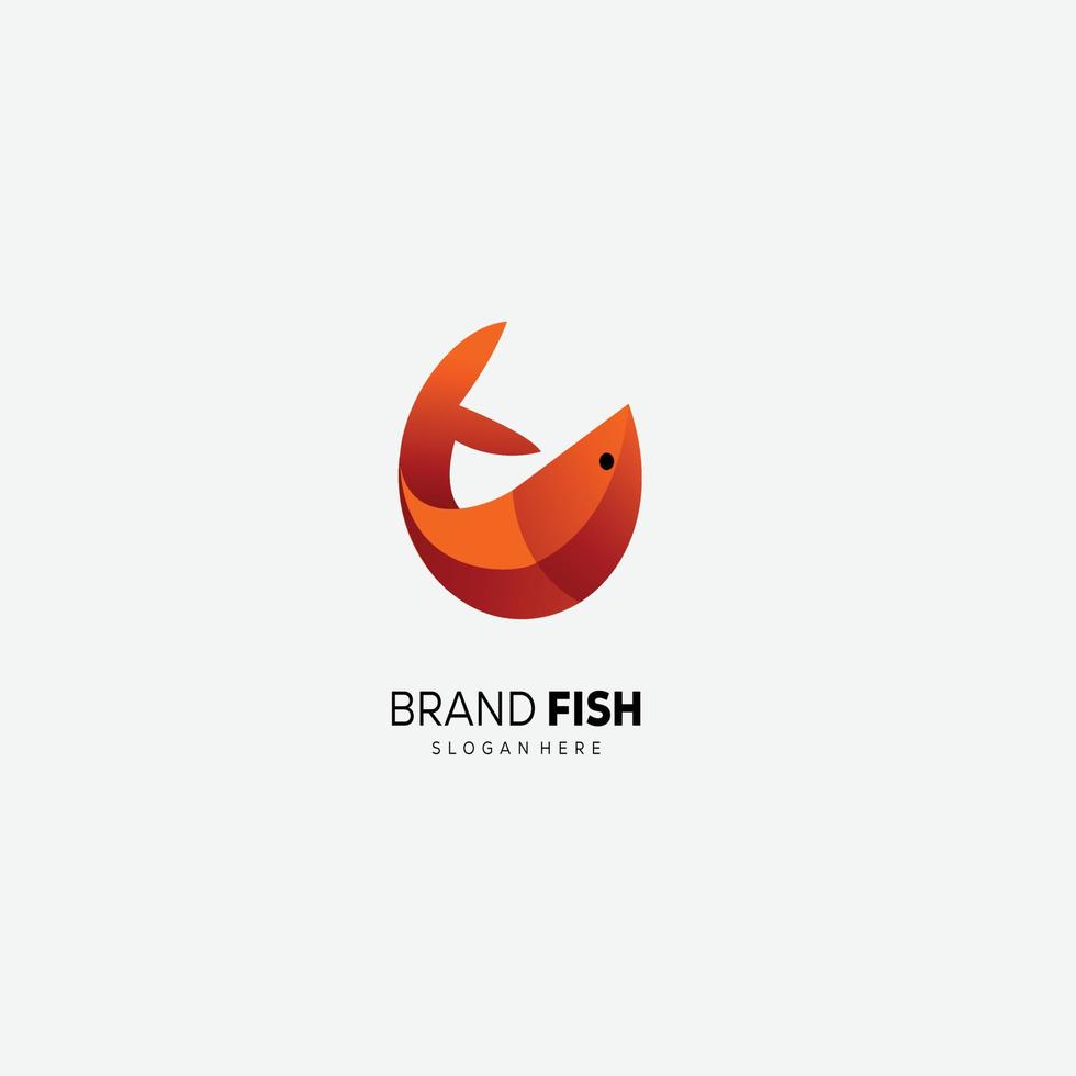 fish logo brand icon design template vector