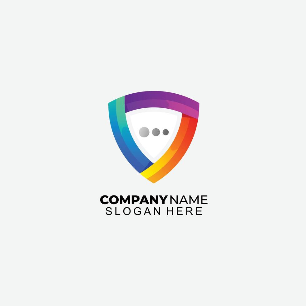 shield message design gradient colorful logo vector