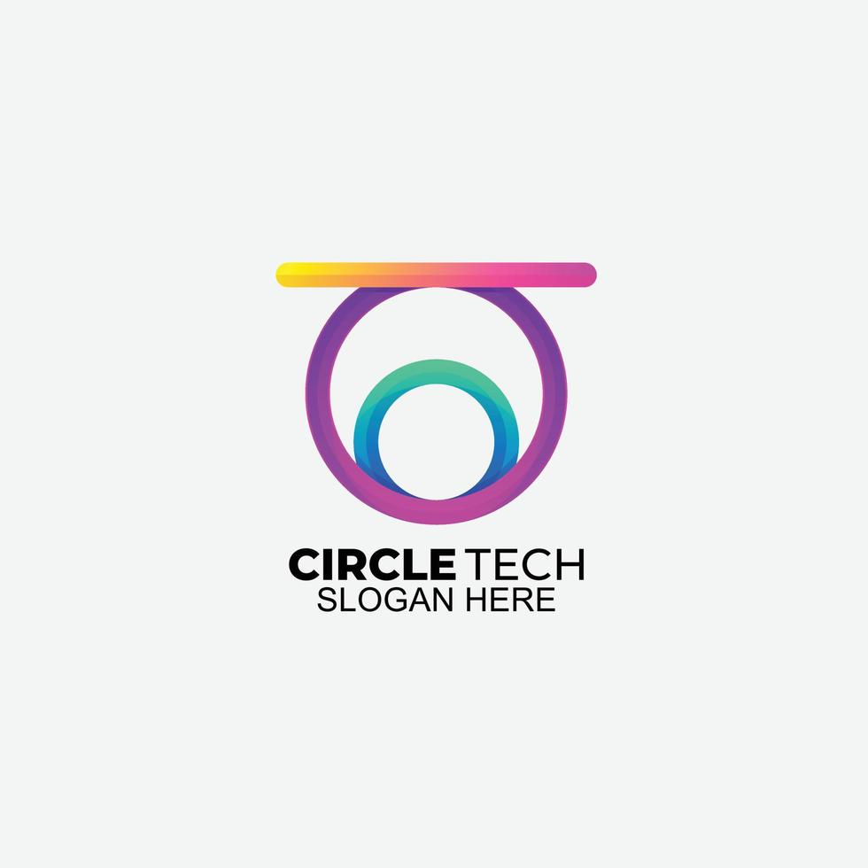 círculo tecnología logotipo empresa diseño degradado colorido vector