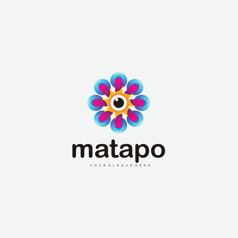 flower eyes logo colorful template icon vector