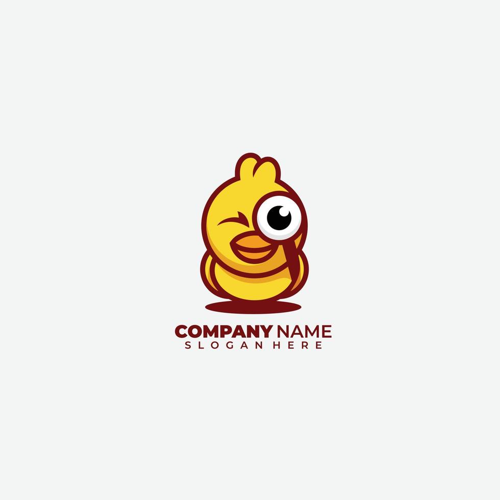 chick logo illustration design art icon template vector