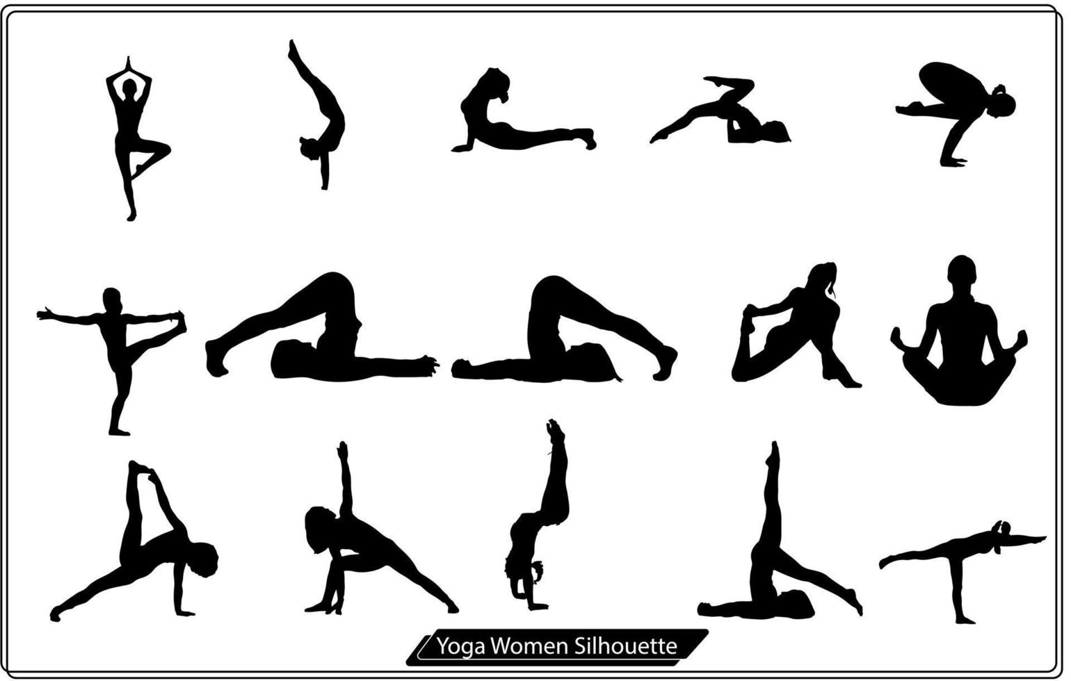 siluetas de yoga chica delgada vector