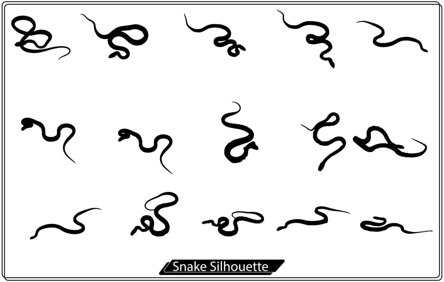 snake silhouettes vector set white background