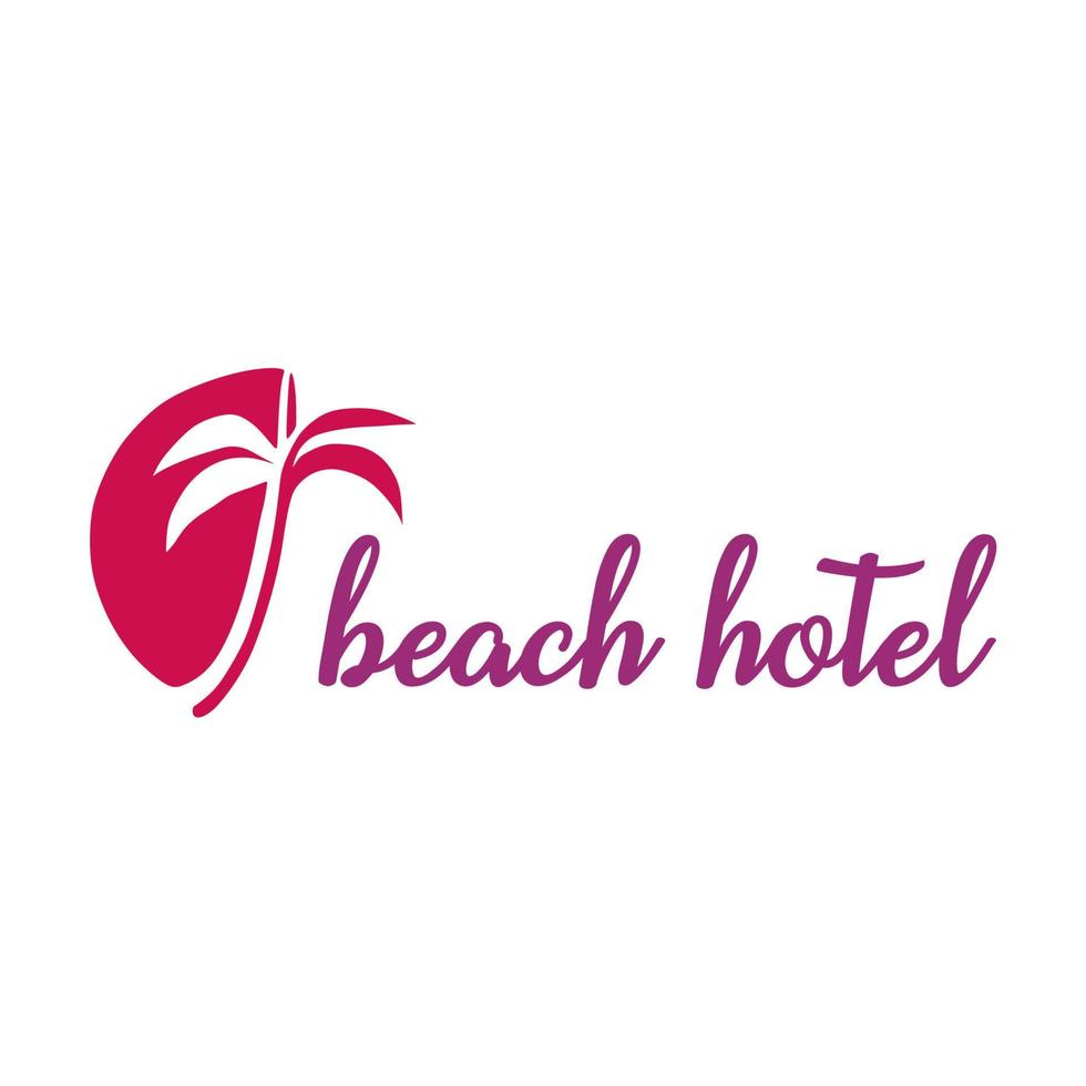 ilustración de vector de diseño de logotipo de hotel de playa