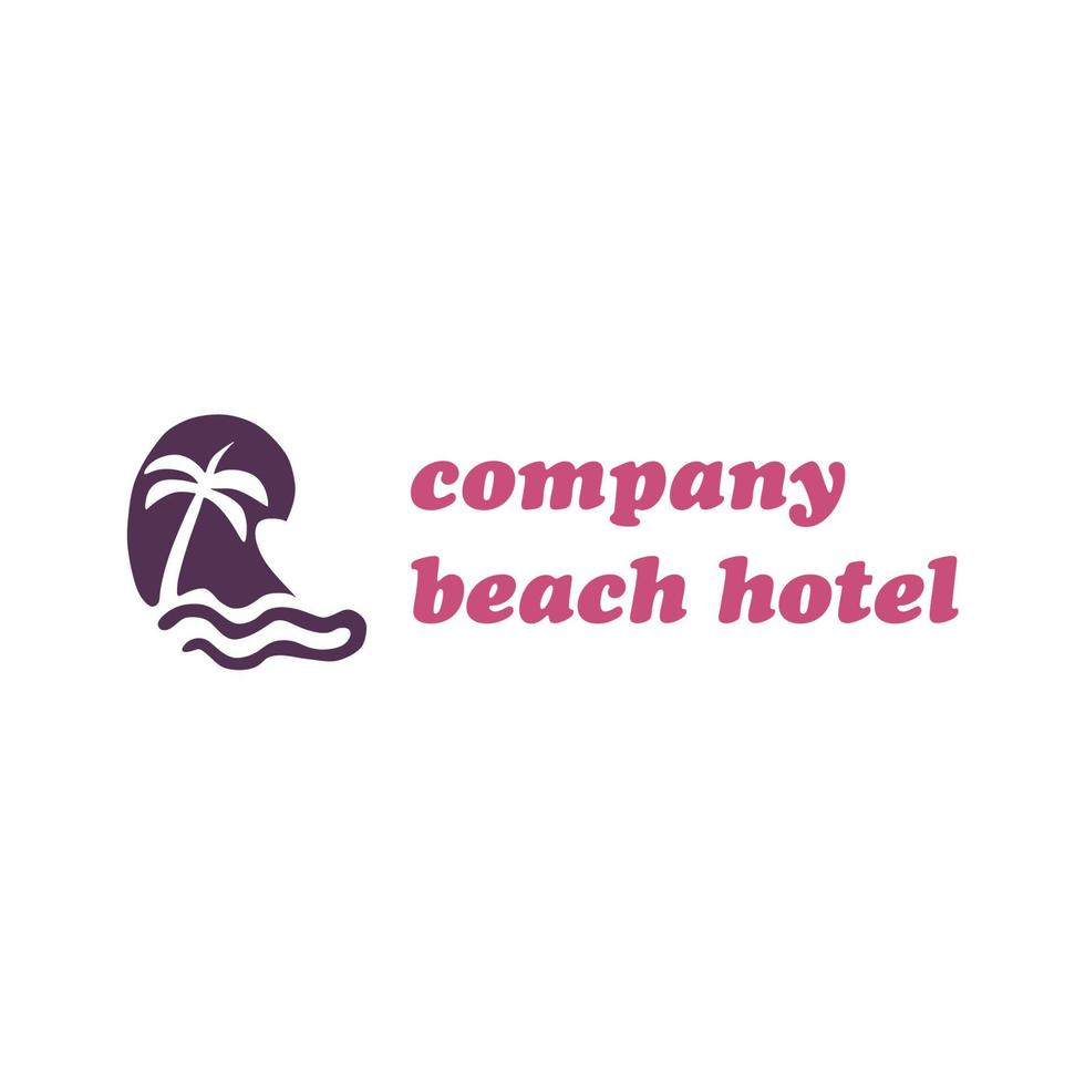 ilustración de diseño de logotipo de hotel de playa vector