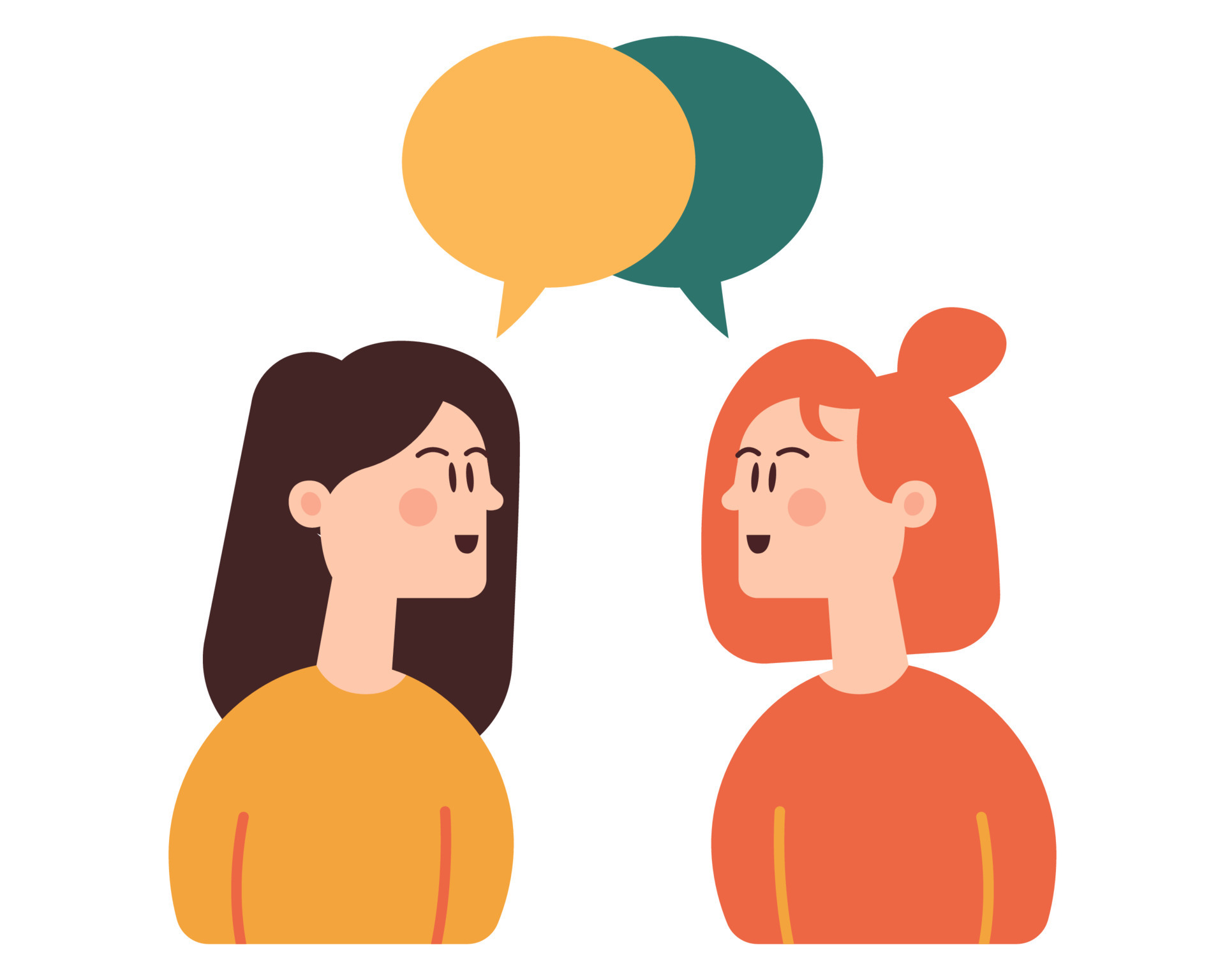 two-girls-meet-and-talk-friendly-gatherings-of-women-flat-vector