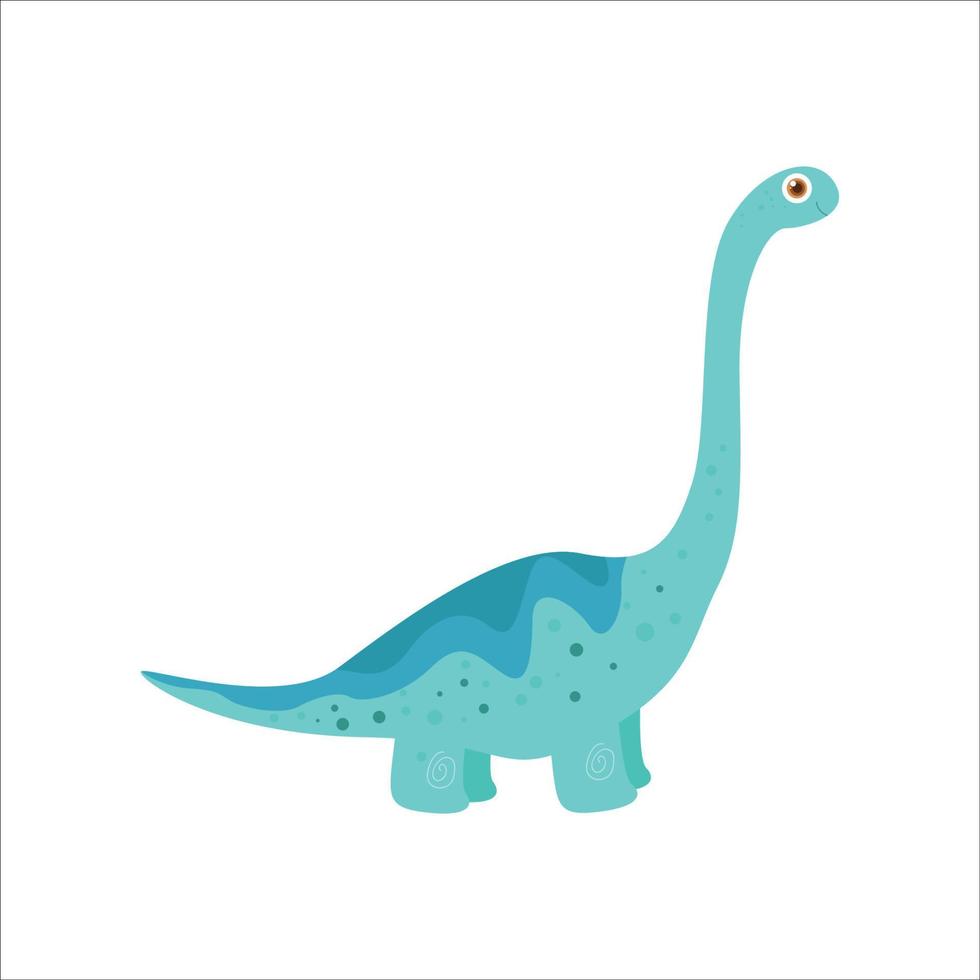 cute dinosaur ultrasaurus, illustration design herbivore giant dino isolated on white vector