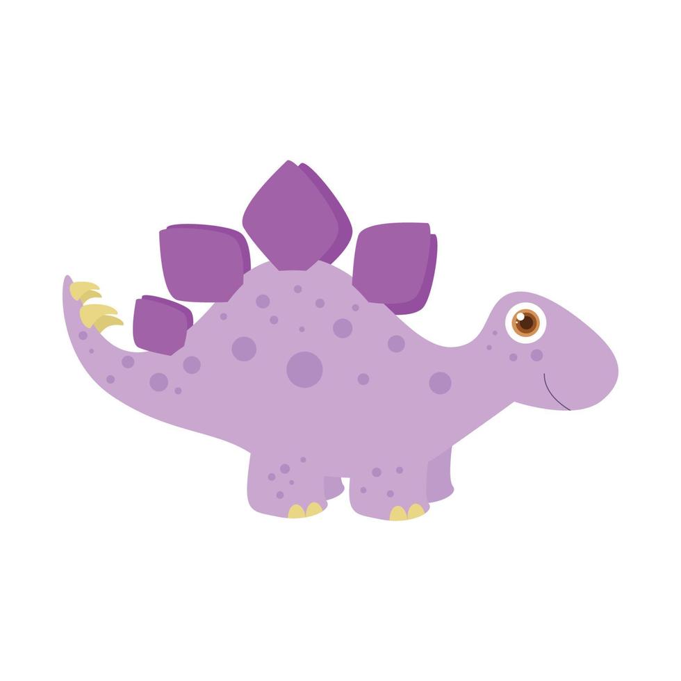 Funny stegosaurus, cute and adorable prehistoric animal, baby monster character design illustration vector