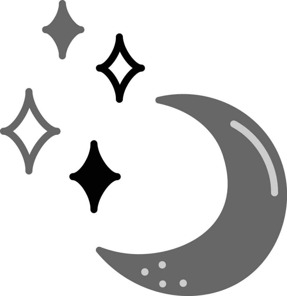 Moon and stars doodle2. Cute set with moon and stars. Cartoon black and white vector illustration.