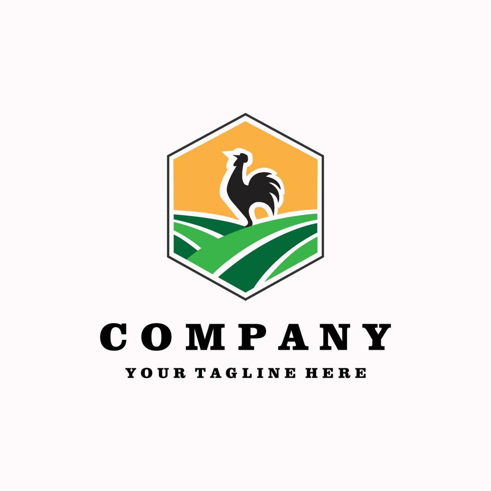 chicken company logo vector illustration design, minimalist icon template