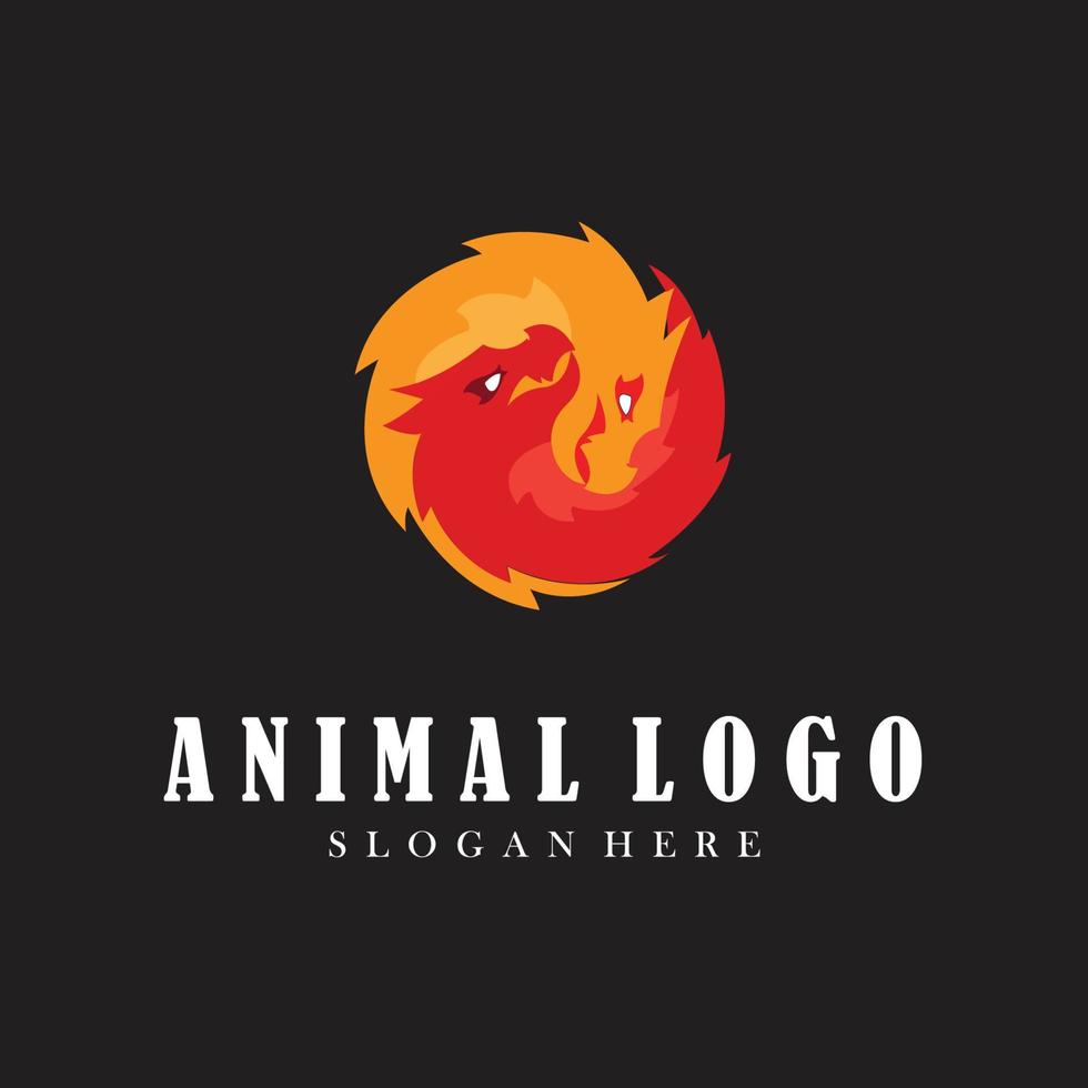 diseño de ilustración de vector de logotipo animal, plantilla de icono minimalista