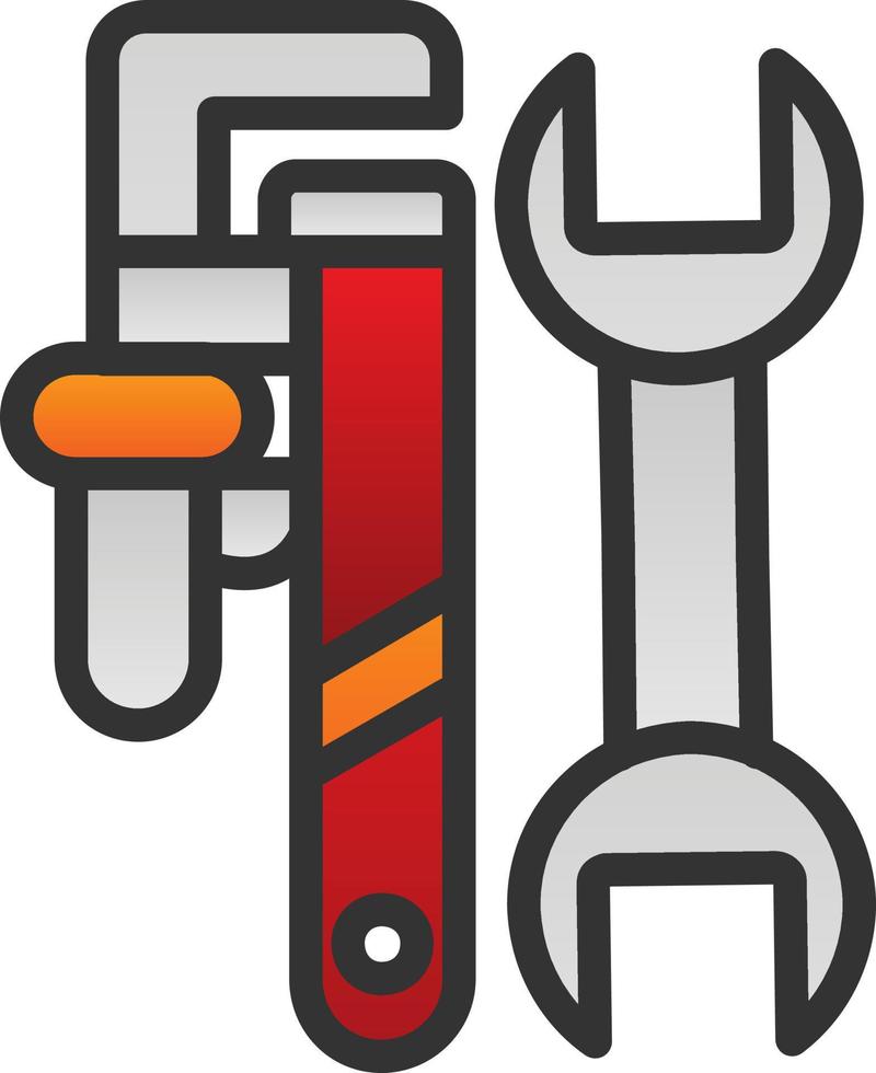 Pipe Wrench Vector Icon Design