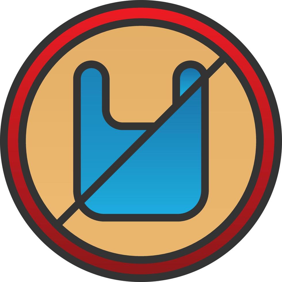 No Plastic Bags Vector Icon Design