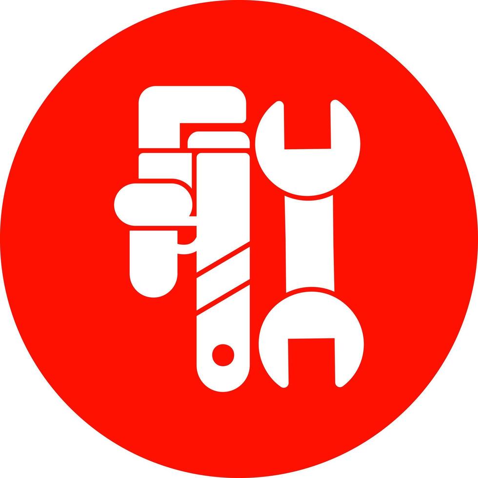 Pipe Wrench Vector Icon Design