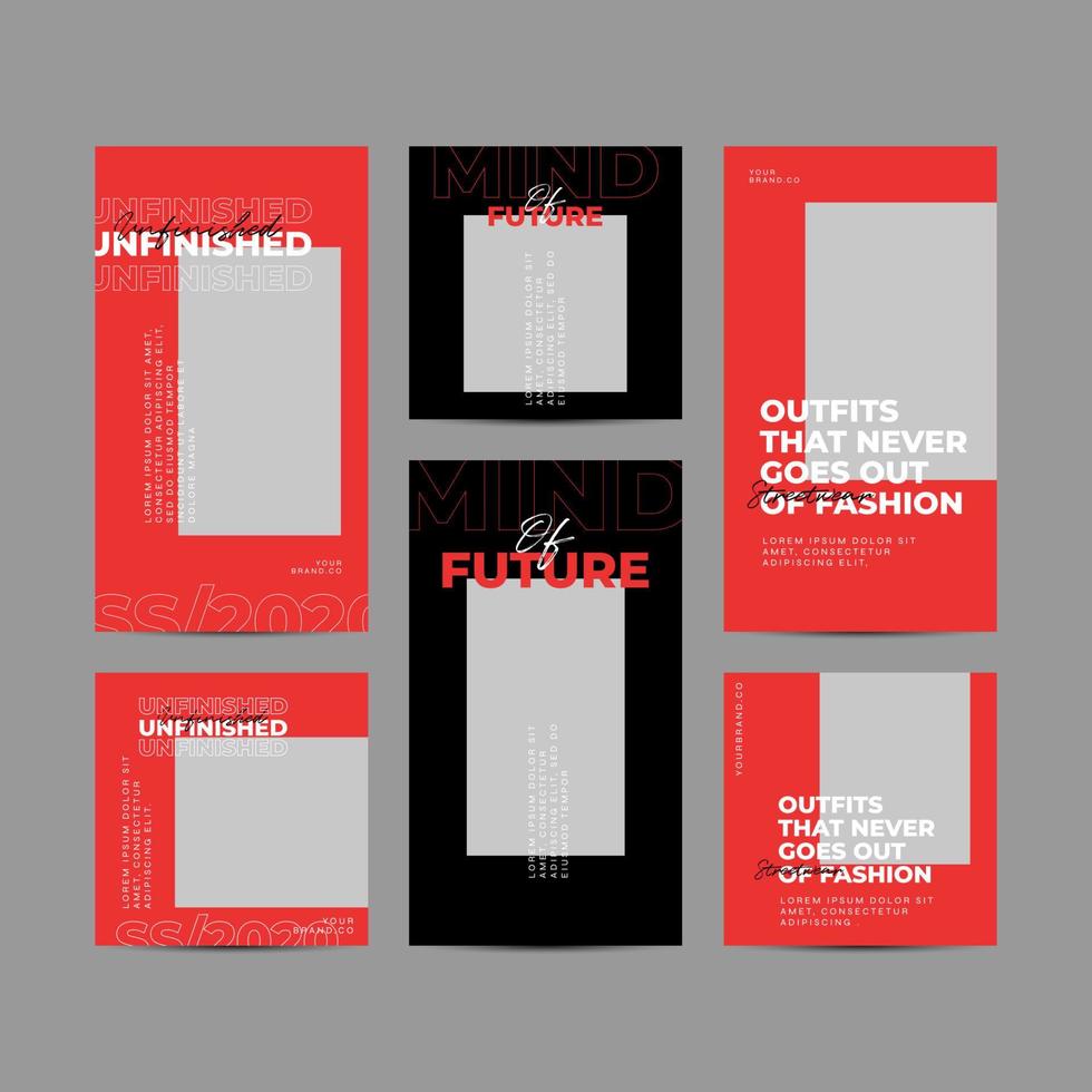 Modern fashion sale social media templates vector
