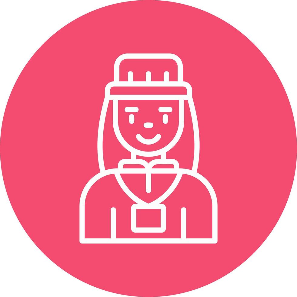 Tour Guide Woman Vector Icon Design