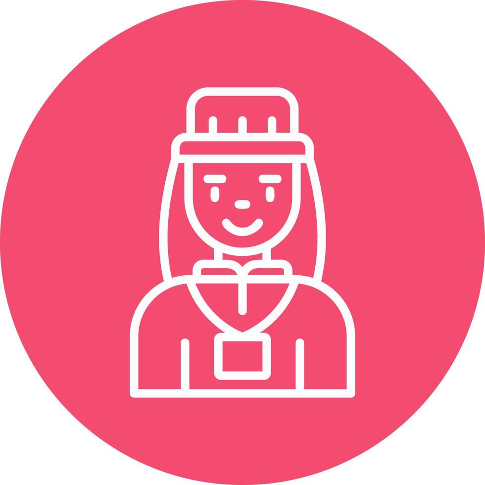 Tour Guide Woman Vector Icon Design