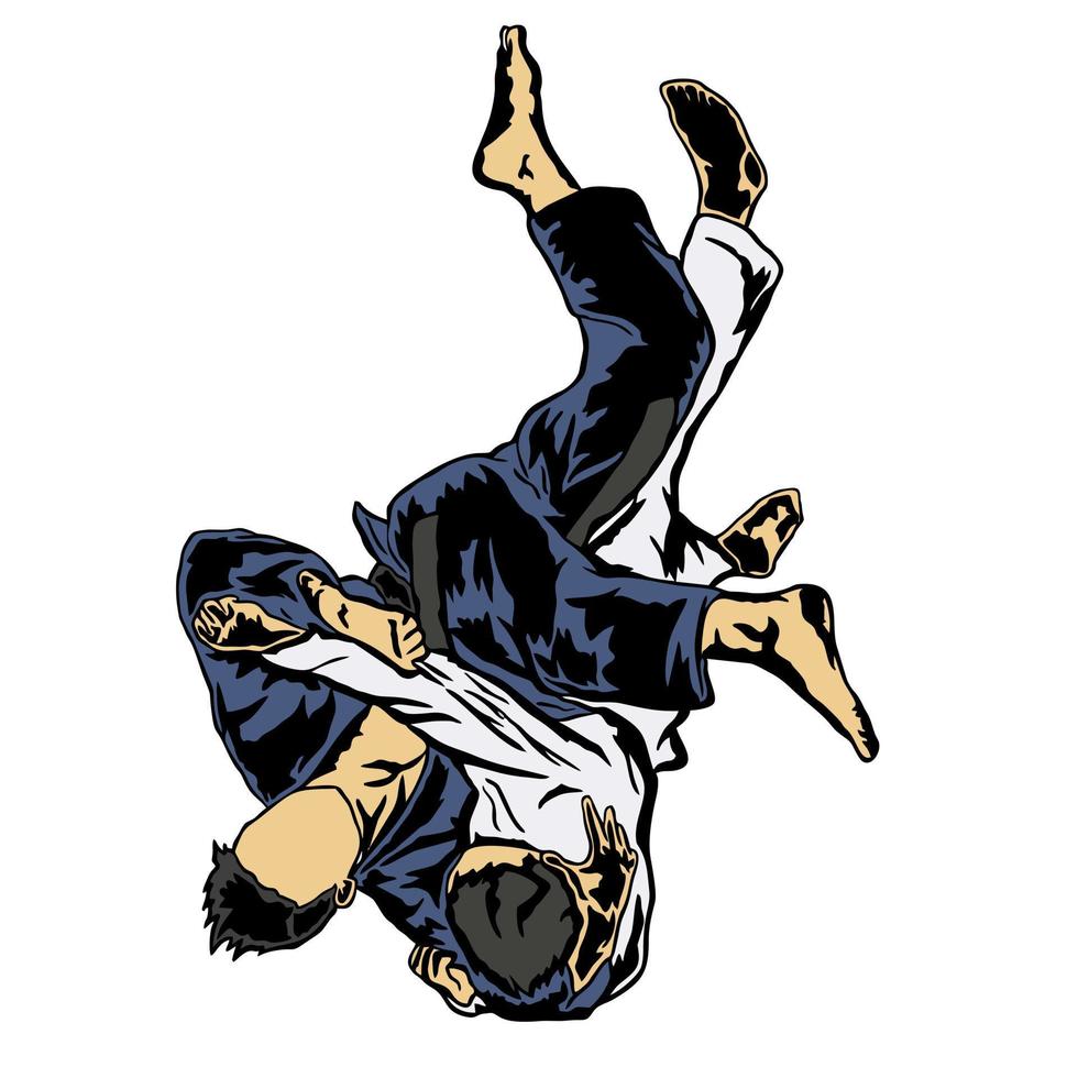 JIU JITSU ILLUSTRATION FIGHTING POSE 16900068 Vector Art at Vecteezy