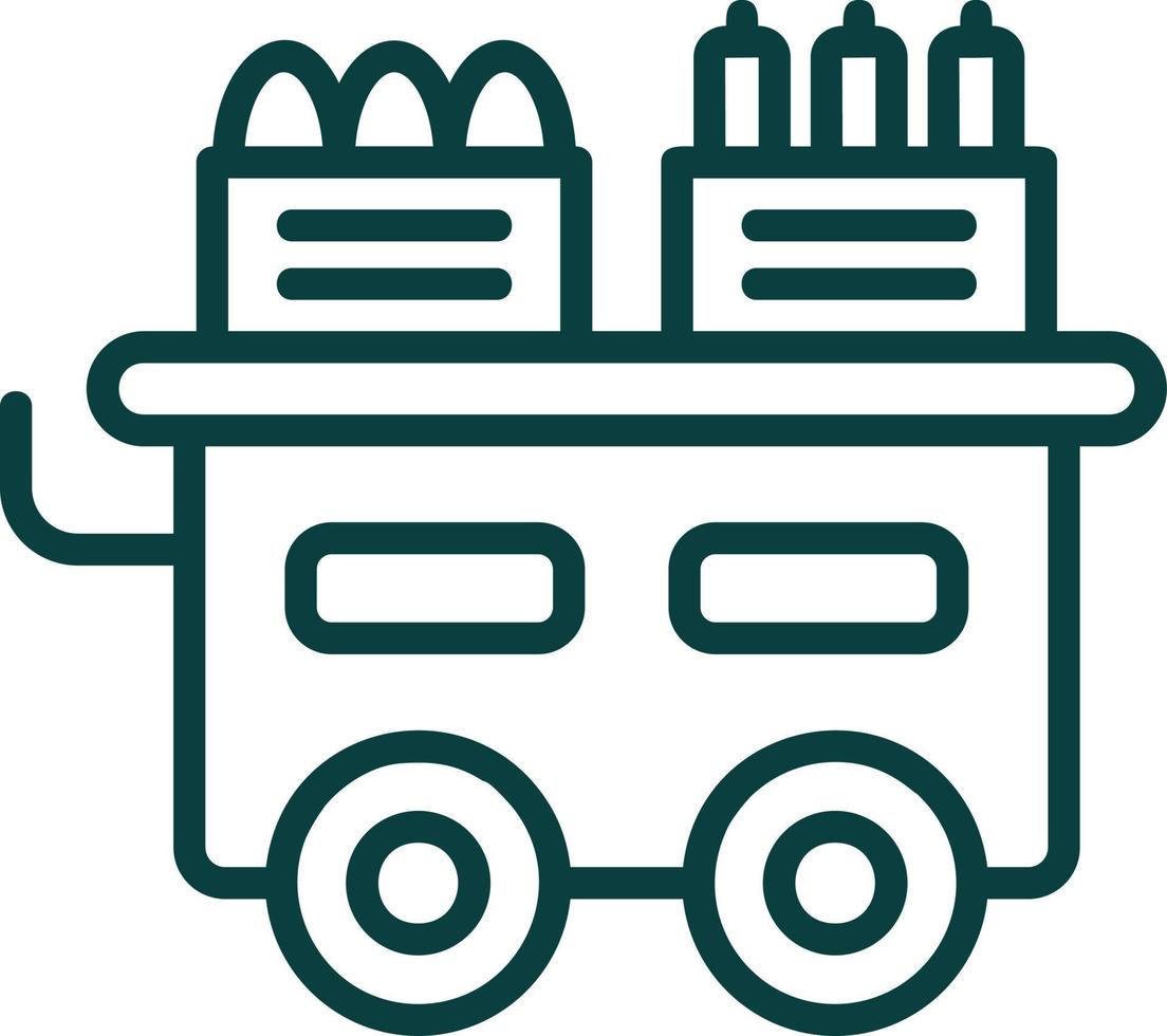 Food Cart Vector Icon Design