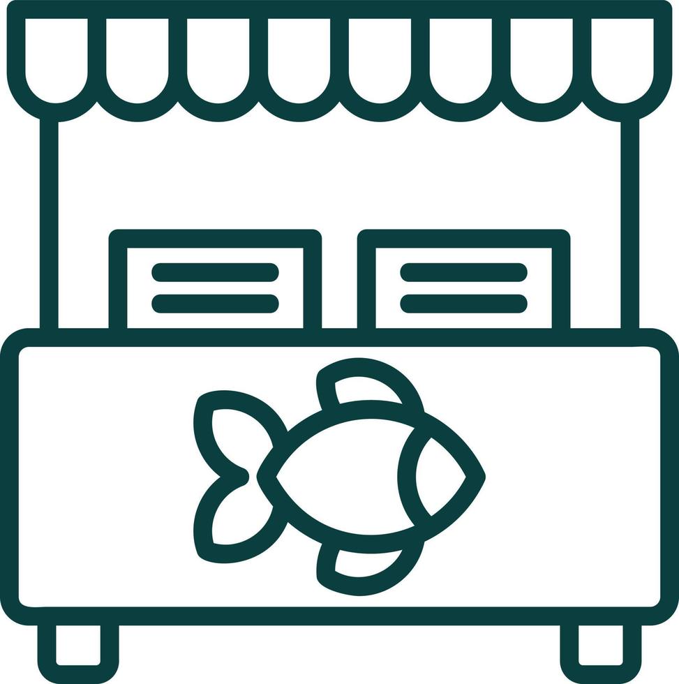 Fish Market Vector Icon Design