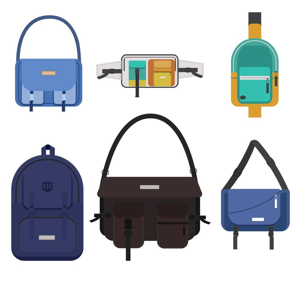 sling school bag and backpack vector