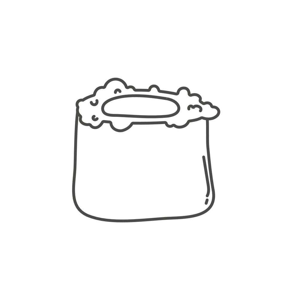 doodle sushi roll with sesame, japanese food. Sushi roll cartoon style icon. Sushi isolated on white background. Vector cartoon sushi. logo, icon. Hand draw style sushi rolls. asian food