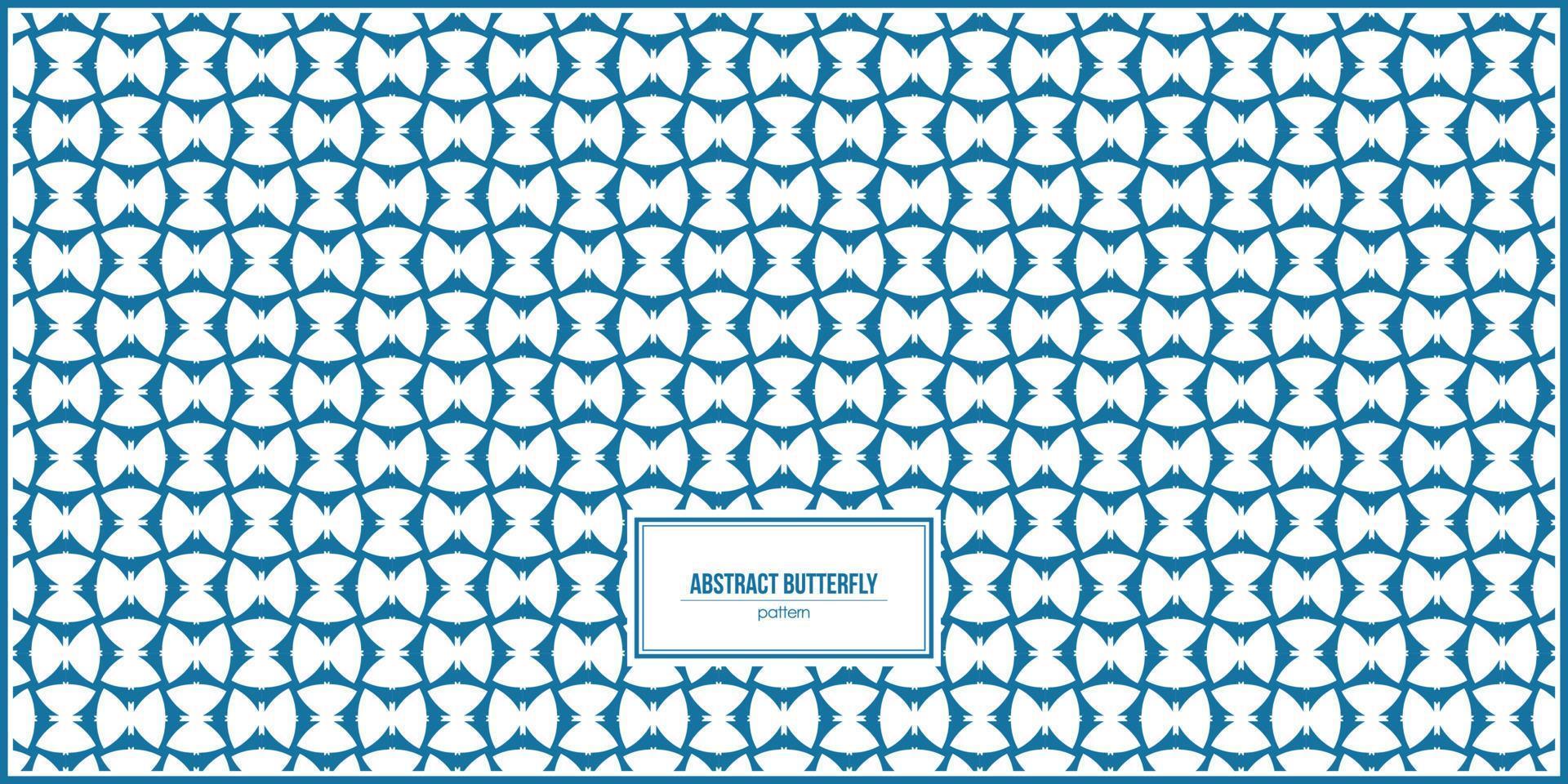 abstract butterfly pattern with simple blue outline vector