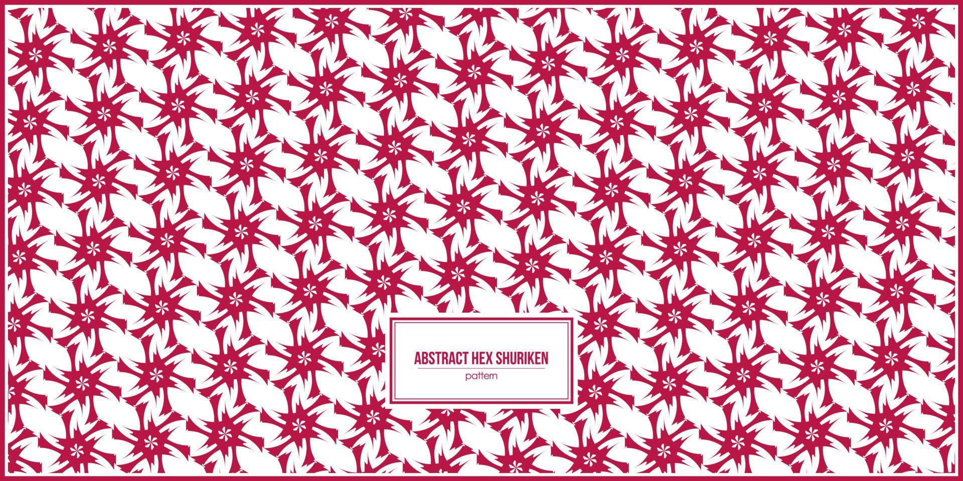 abstract hex shuriken pattern with retro red color vector