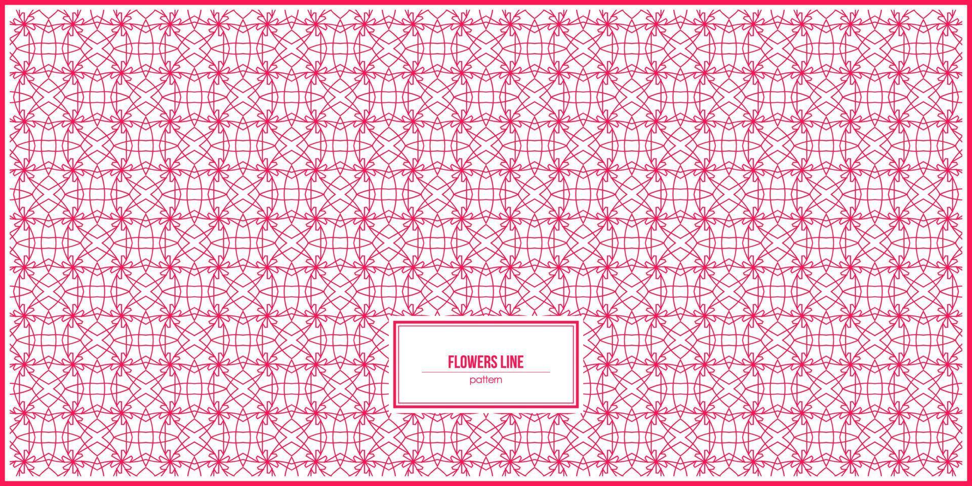 abstract flowers pattern with colorful red line vector