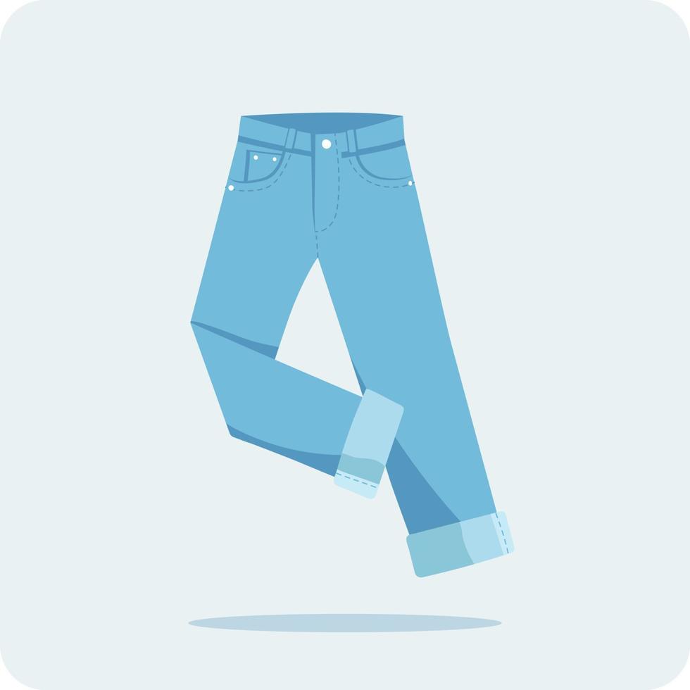 Jeans, Denim, flat design and Illustration vector