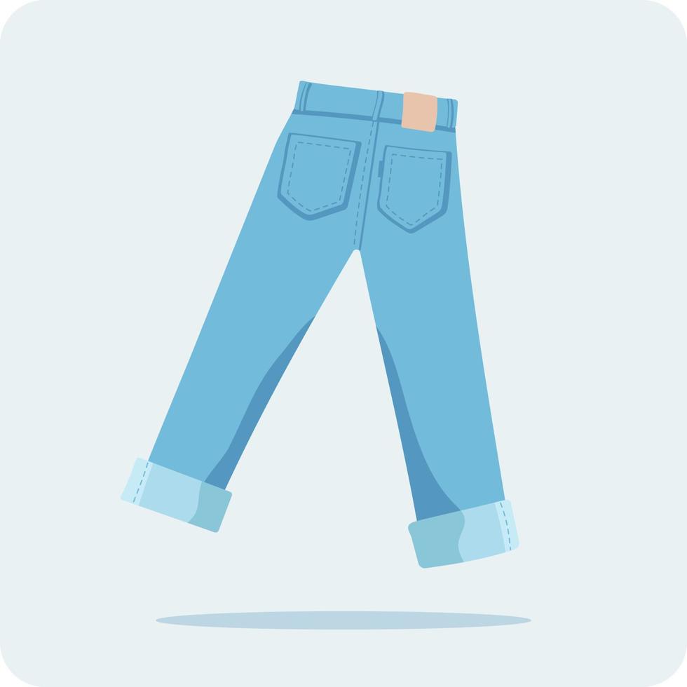 Jeans, Denim, flat design and Illustration vector