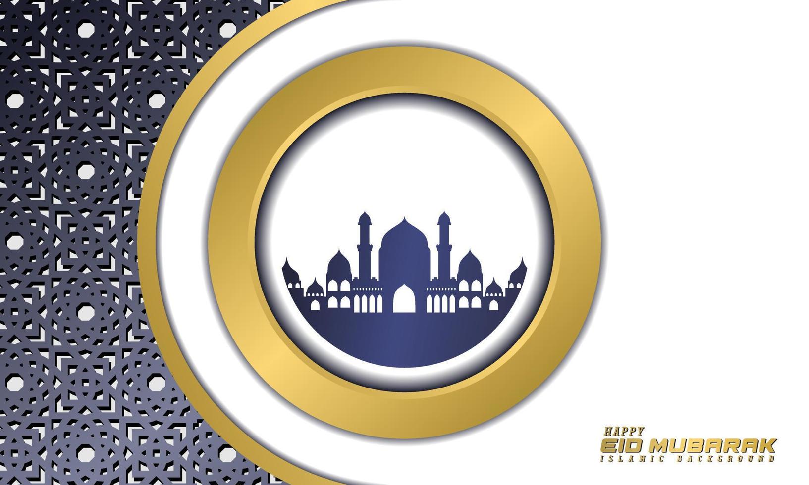 islamic greetings ramadan kareem card design background with classic ornament and mosque vector