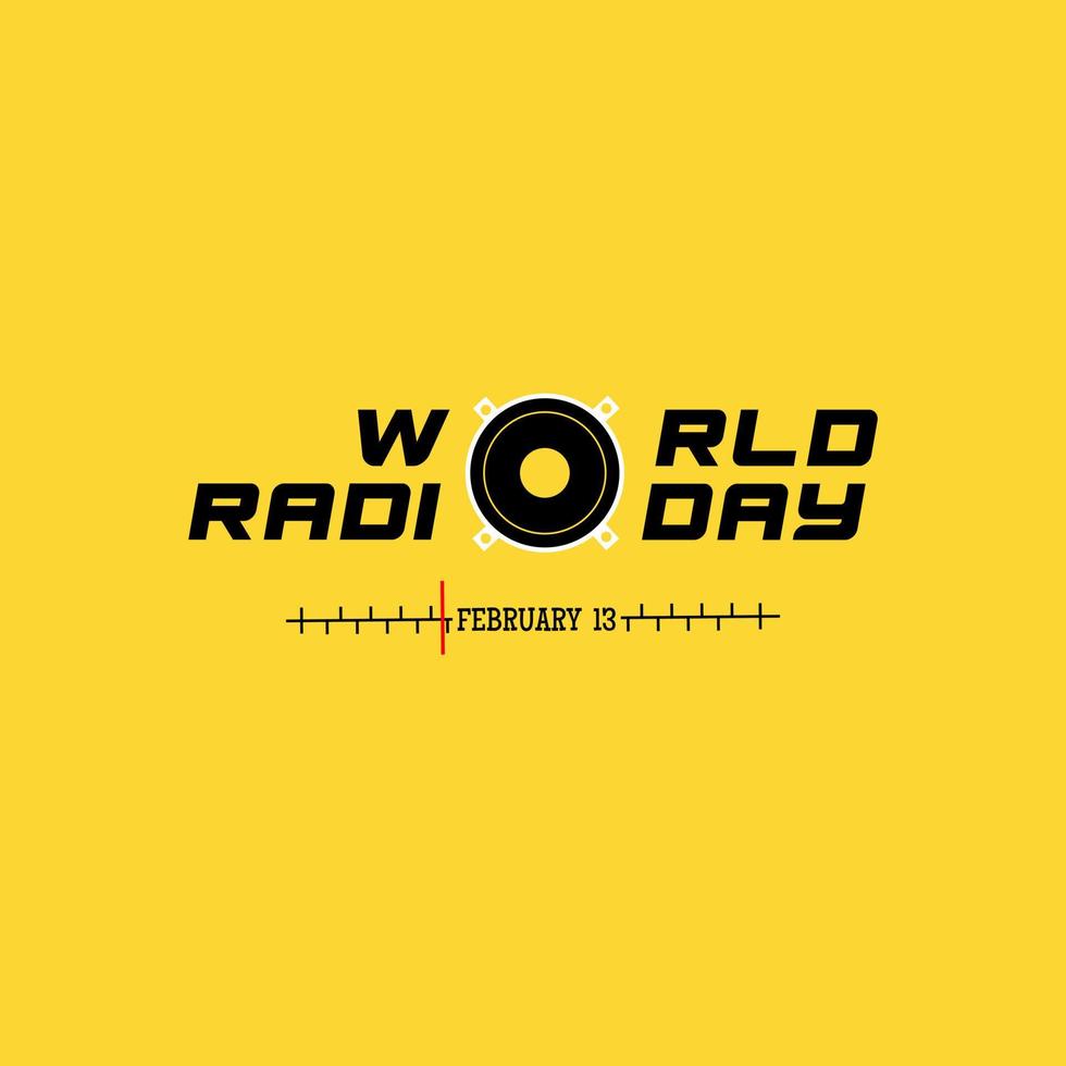 World radio day February 13th. Minimalist poster design for social media post. vector