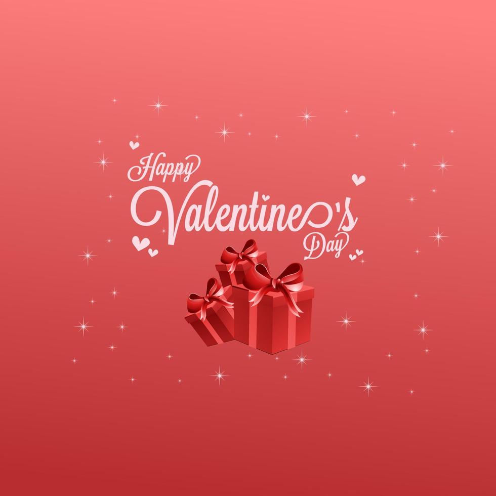 Happy Valentine's Day Banner Greeting Card with glossy colors and elegant graphic design vector