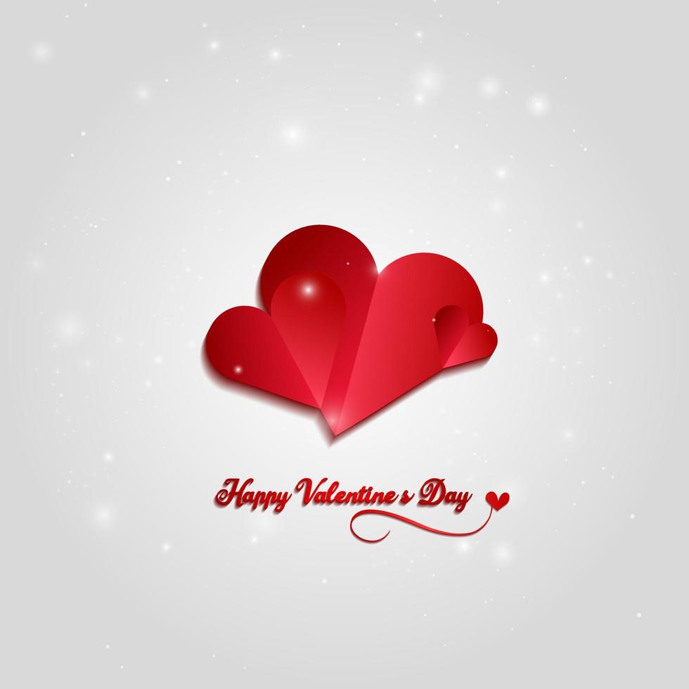 Happy Valentine's Day Banner Greeting Card with glossy colors and elegant graphic design vector