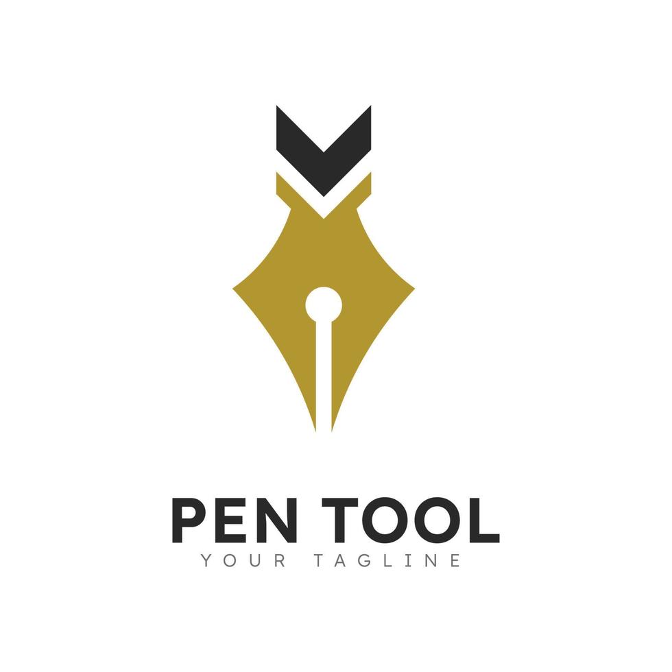 Pen logo tool gradient colorful style vector