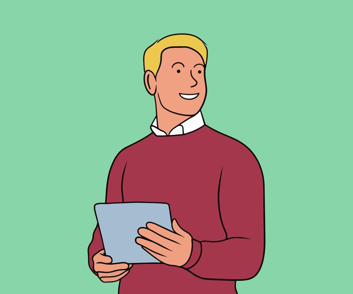 Business man smiling illustration vector