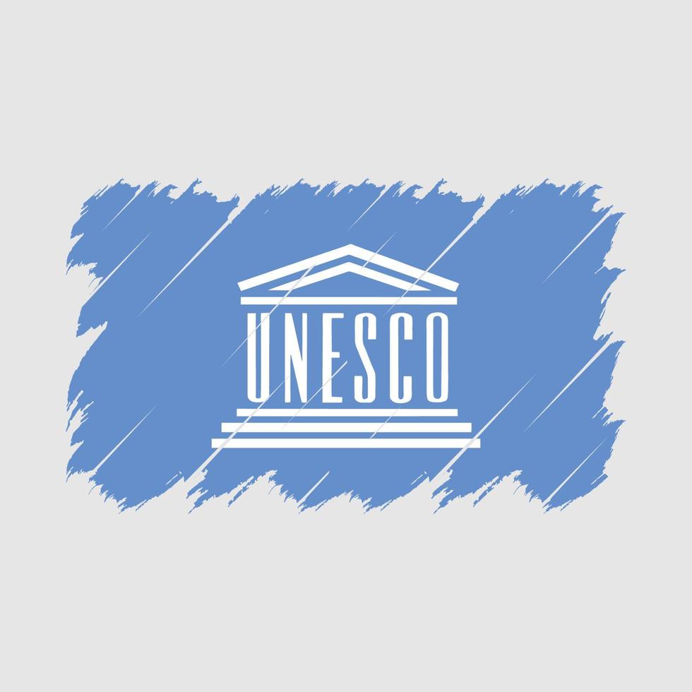 Unesco Flag Brush Vector