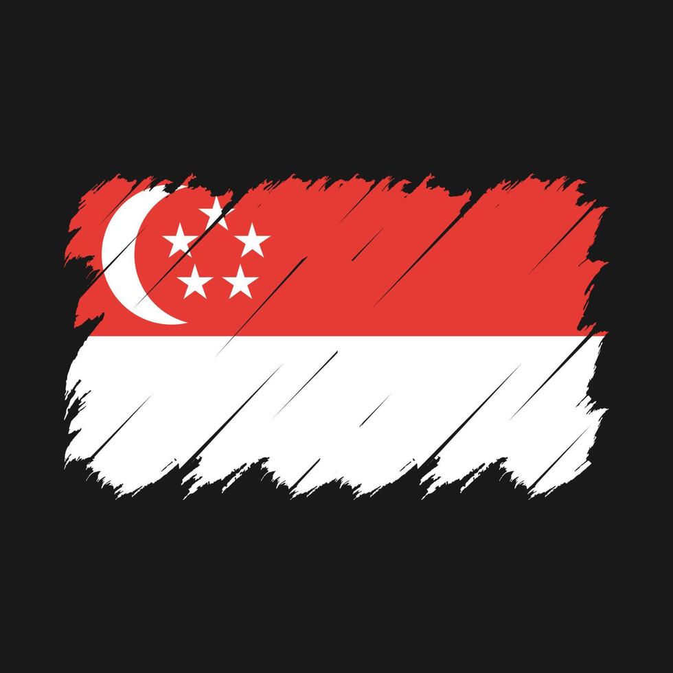 Singapore Flag Brush Vector