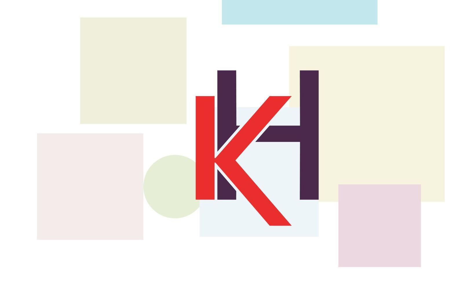 alfabeto letras iniciales monograma logo kh, hk, k y h vector