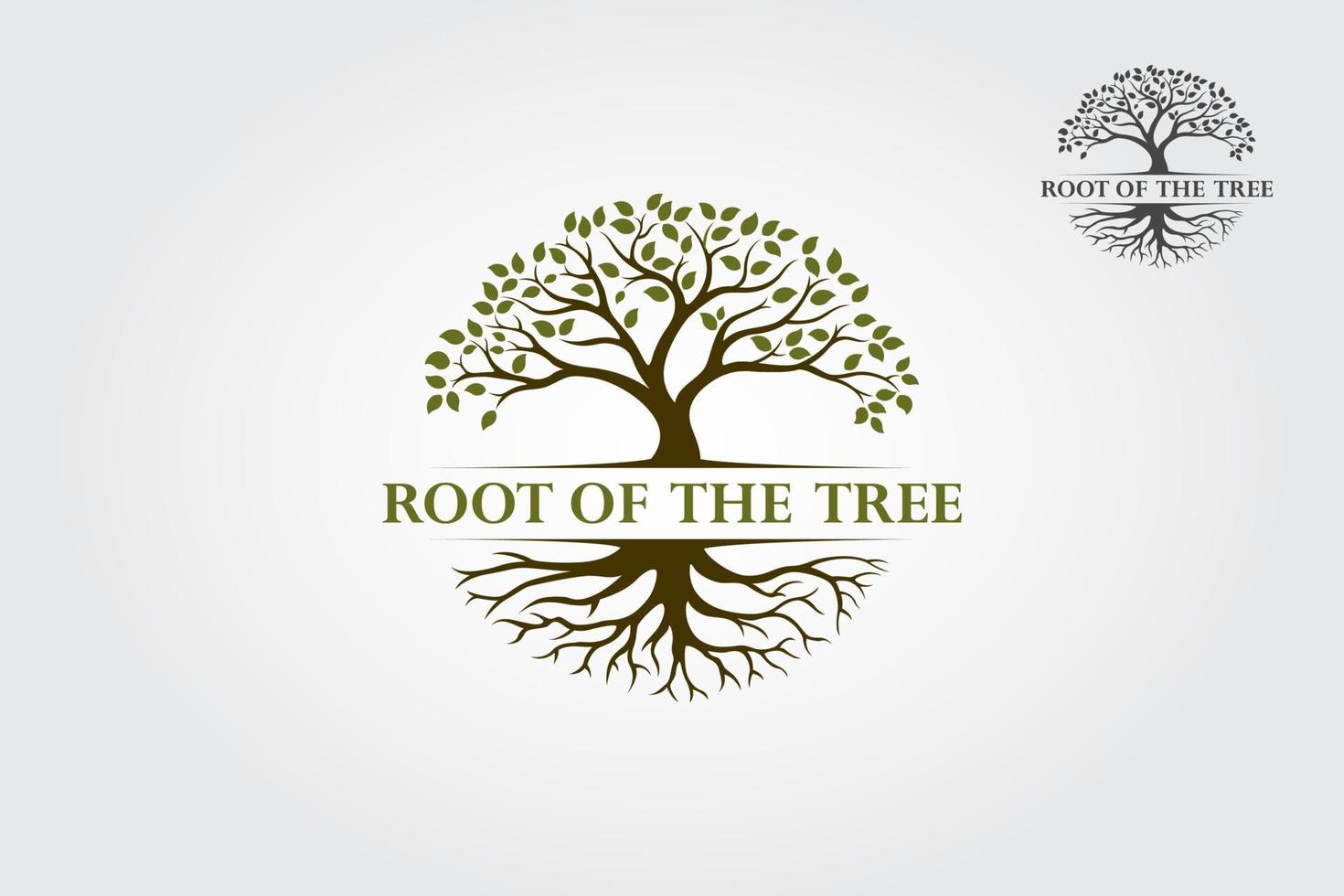 raíz de la ilustración del logotipo del árbol. vector silueta de un árbol.