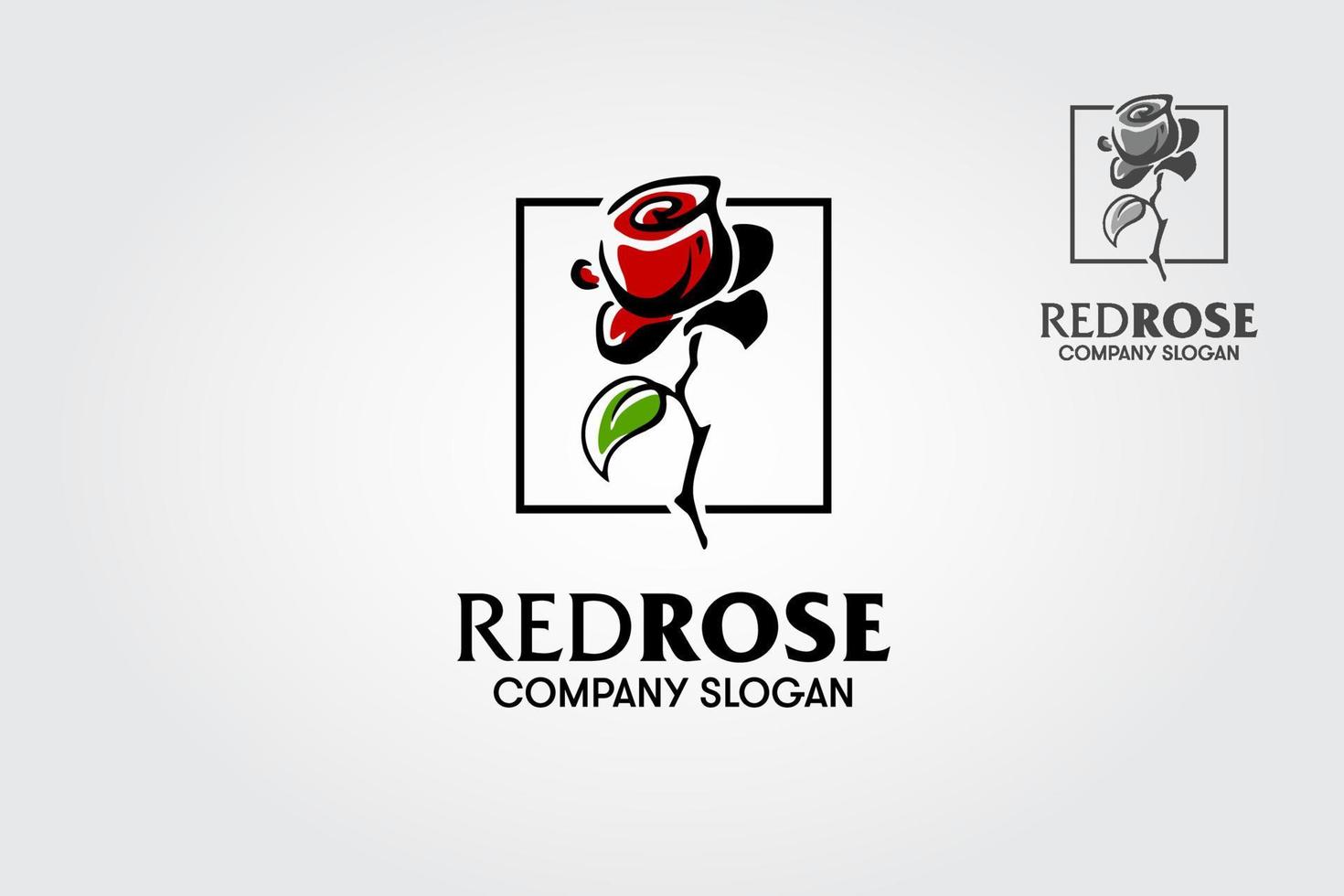 Red ROse Vector Logo Template. This template for those who need illustrative, beautiful, memorable, editable, simple and versatile logo.