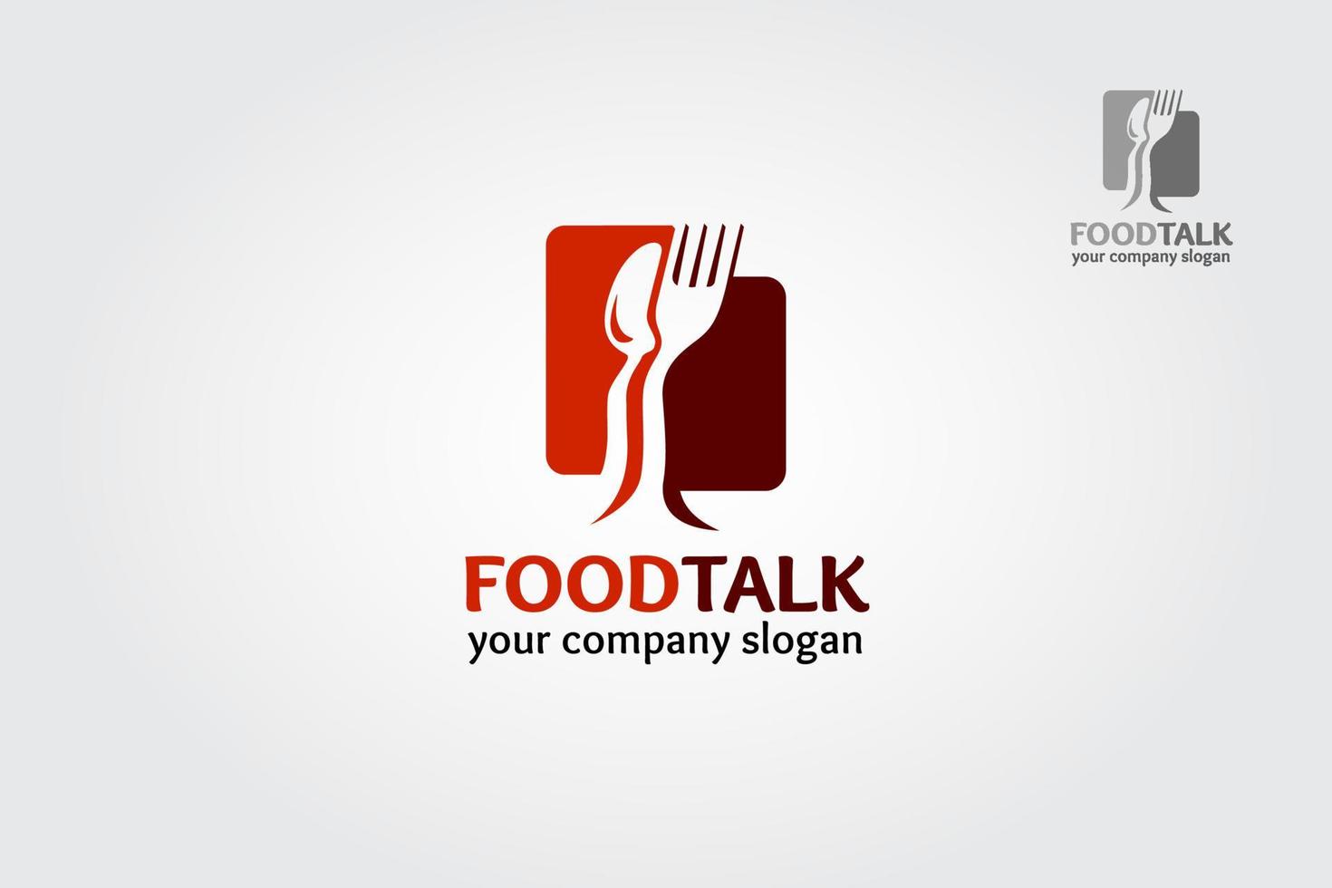 El logotipo de foodtalk se crea para su cafetería, etiqueta de producto, restauración de alimentos, restaurante y muchos más. son totalmente editables y escalables sin perder resolución. vector