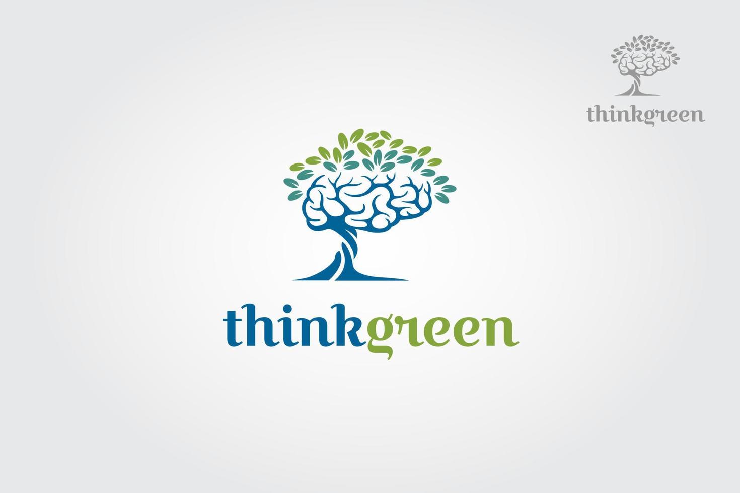 Thinkgreen vector logo illustration. This logo is great for agent, office, eco concept, consult, service app or any other business.