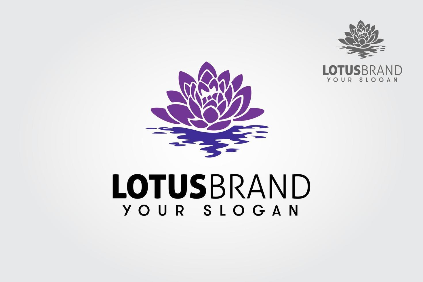 Lotus Vector Logo Template. A simple yet detailed lotus logo. Lotus flower it is a clean and unique concept for a yoga class, beauty, woman, fashion, or community.