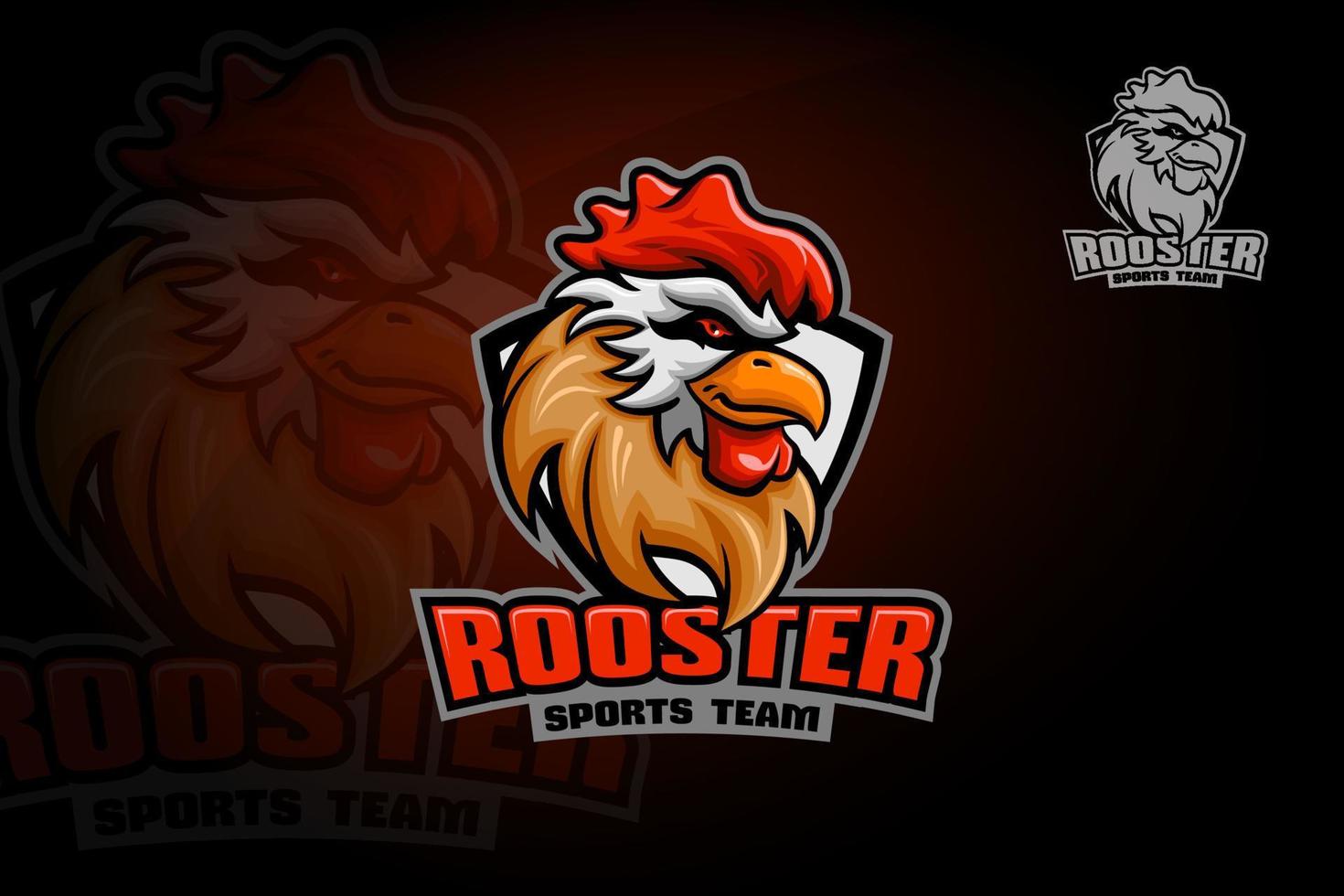 Rooster Sport Team Logo Illustration. Logo template suitable for both conventional and online sports. vector