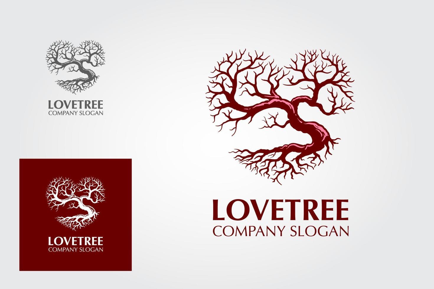 Love Tree Logo Illustration.  Minimalist and modern logo. Simple, clean to suit your needs. vector