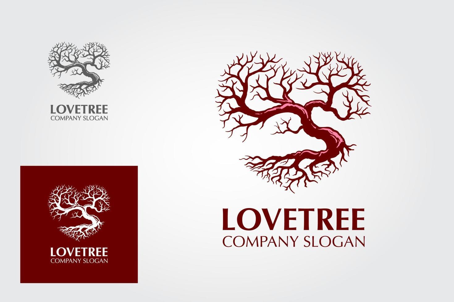 ilustración del logotipo del árbol de amor. logotipo minimalista y moderno. simple, limpio para satisfacer sus necesidades. vector