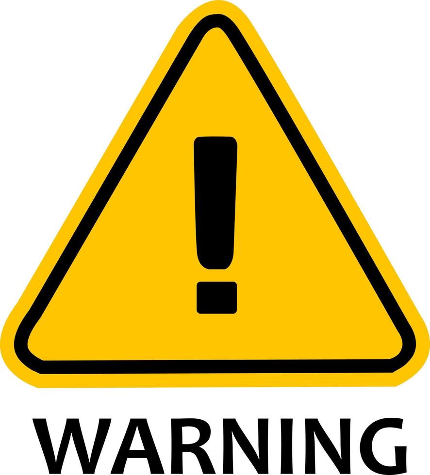 Warning and Caution. Exclamation mark icon isolated on yellow triangle. vector